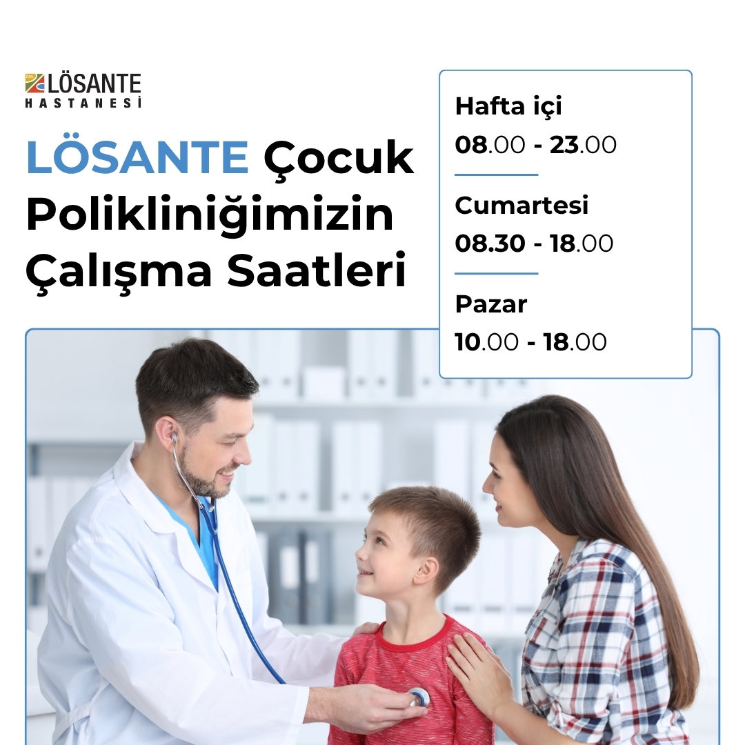 📣 

1 KASIM İTİBARİYLA

ÇOCUK SAĞLIĞI ve HASTALIKLARI ÇALIŞMA SAATLERİMİZ

#lösante