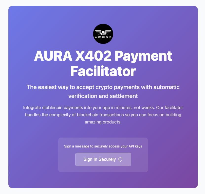 AurraCloud's tweet image. gm
The aurra product lineup:
- compute: adhoc inference with x402 - no sign up required
- facilitator: verify and accept payments easily using x402, 0% fees
- aurracloud dot com: agent hosting and creation platform, crypto tooling, x402 enabled
will be deploying major…