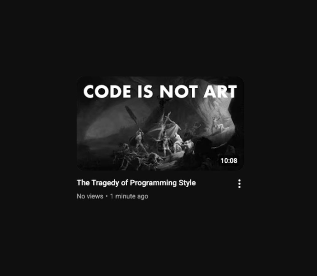 alexanderkondov's tweet image. I’ve always wished code could be admired the way we admire paintings - for its beauty and voice. But the more I write software, the more I feel the sadness of a craft that’s not allowed to be art.
We celebrate clean code, best practices, and maintainability.
But our work is not…