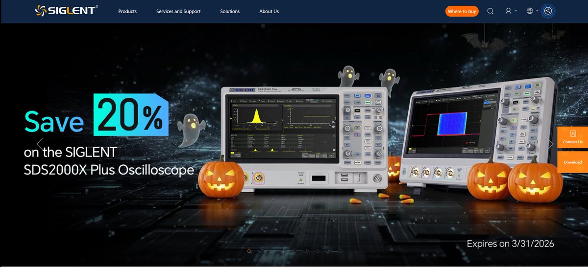Siglent_Tech's tweet image. 👻 SIGLENT’s website just got a Halloween makeover! 🎃

#Siglent #Halloween2025 #TestAndMeasurement