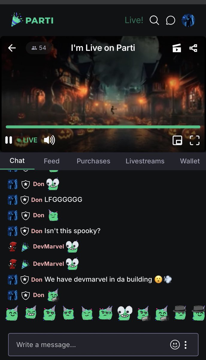 Thewheddy's tweet photo. Ngl, just did my first EVER stream on 

@jointheparti for the #HalloweenParti25 challenge.

Had 0 followers, legit thought I'd be talking to myself... then BOOM. 76 VIEWERS pulled up! 🤯 (Only caught the SS at 54, but that's still insane).

AND... my first sub was @DevMarvel83 You can't make this up.

Yooo @jointheparti, I'm coming for that 100M Parti Points (PP) bag. LFGGGG! 🫡