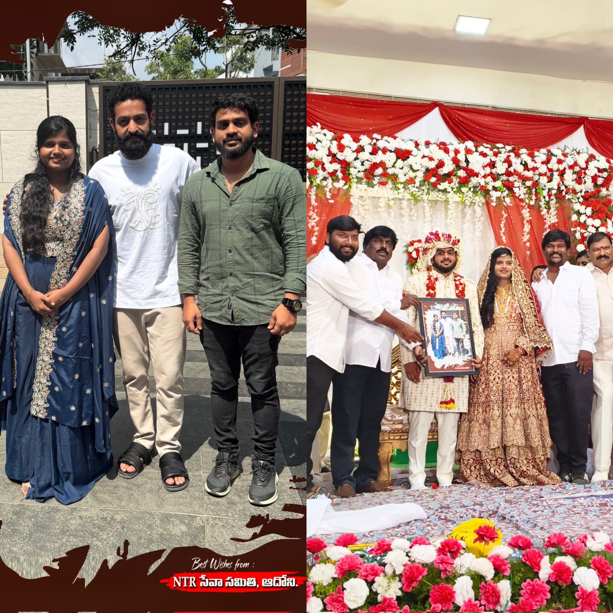 iamjavid111's tweet photo. Thank you state wide NTR fans President and all convenors for attend my sister's wedding and blessings for new couple 💝
Especially thank you NTR Seva Samithi Adhoni for beautiful frame Gift ❤️ https://t.co/7Kq8EtLzUk