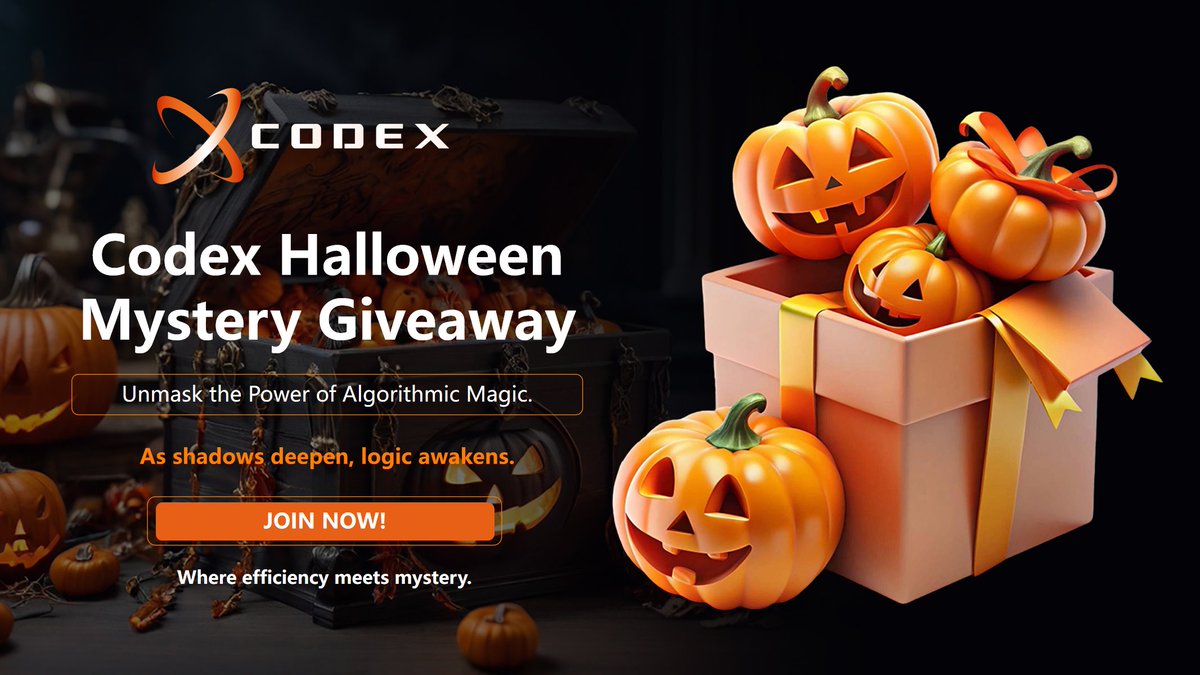 🎃 Codex Halloween Mystery Giveaway 🎃

We’re giving out mystery prizes worth up to $1000! 💰

Can you guess what’s inside the box?
Will it be #BNB ... or #SOL ?👻

✨ How to join:
1️⃣ Follow <a href="/DCodex_Official/">Codex</a> 
2️⃣ Like ❤️ this post
3️⃣ Repost 🔁 &amp; drop your guess below

#Codex