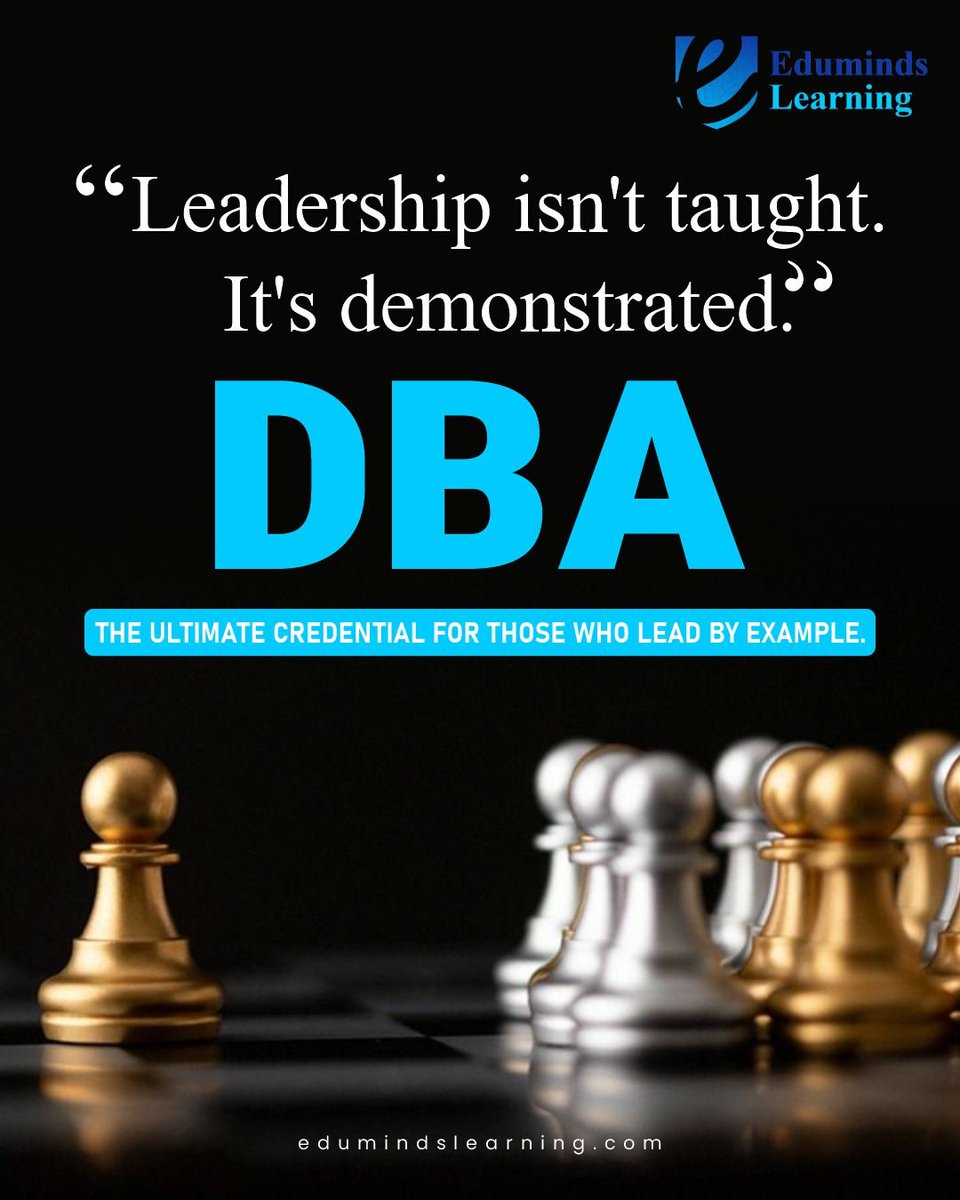 edumindslearn's tweet image. 𝐃𝐁𝐀 – 𝐋𝐞𝐚𝐝𝐞𝐫𝐬𝐡𝐢𝐩 𝐢𝐧 𝐀𝐜𝐭𝐢𝐨𝐧

Leadership isn’t taught it’s demonstrated.
A DBA turns vision into strategy and knowledge into real impact.
Lead. Inspire. Transform.

#DBA #Leadership #EdumindsLearning #LeadByExample #GlobalLeadership #ExecutiveEducation
