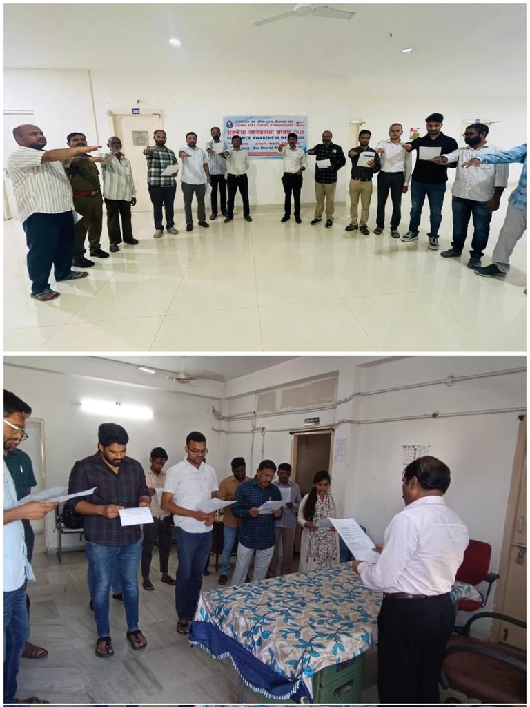 CGSTSec's tweet photo. 2. All Divisions under Secunderabad GST Commissionerate also participated in the Pledge Taking Ceremony as part of Vigilance Awareness Week, promoting honesty and ethical conduct in public service.
#VigilanceAwarenessWeek #IntegrityPledge #CBIC #SecunderabadGST #HydGSTZone https://t.co/BKkFXfUG9q