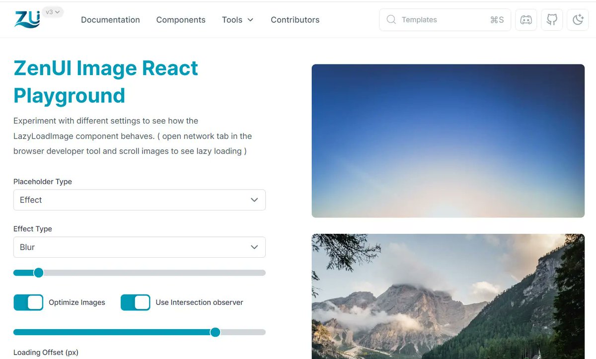 jqueryscript's tweet image. ZenUI Image React: A performance-focused React component for lazy loading images. 
👉 reactscript.com/lazy-load-imag…
🎯 Implements intersection observer for viewport-based loading. 
🖼 Supports multiple placeholder types including blur and opacity effects. 
📱 Generates responsive…
