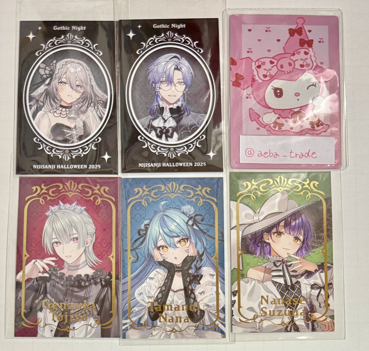 aeba_trade's tweet photo. 【交換】にじさんじ Gothic Night NIJISANJI HALLOWEEN 2025 フォト風カード 

【譲】画像1
【求】画像2(❤️付き、R>N)

【備考】
郵送交換希望
郵便書簡で発送予定 https://t.co/tos6cwb5lD