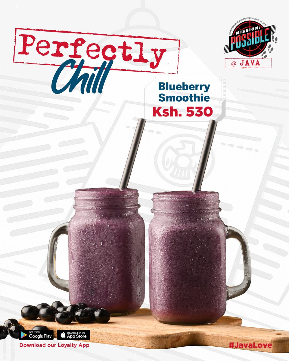 javahouseafrica's tweet image. For that Burger we have the perfect chilly drink for you. Order the Blueberry Smoothie that is the perfect accompaniment. Order now at a Java near you.
#JavaLove