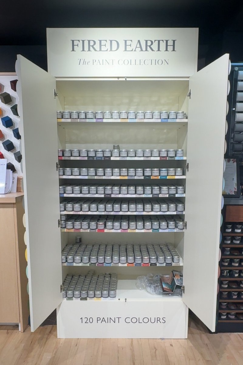 Exciting news from Stillorgan Decor in #Dublin! Check out their stunning new Fired Earth paint display — featuring 120 beautiful colours to inspire your next project. Perfect for any room, any style.