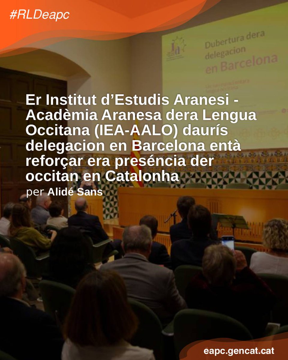 eapccat's tweet photo. 📍 La presentació de la nova seu a Barcelona de l’@academiaaranesa aplega institucions i experts que celebren una fita històrica per a l’#aranès, l’#occità de la #ValldAran. Ho explica Alidé Sans, gerent de l'IEA-AALO, a l’apunt del blog #RLDeapc

 📲 https://t.co/NfIIAWp1It https://t.co/OtwnT1K7wp