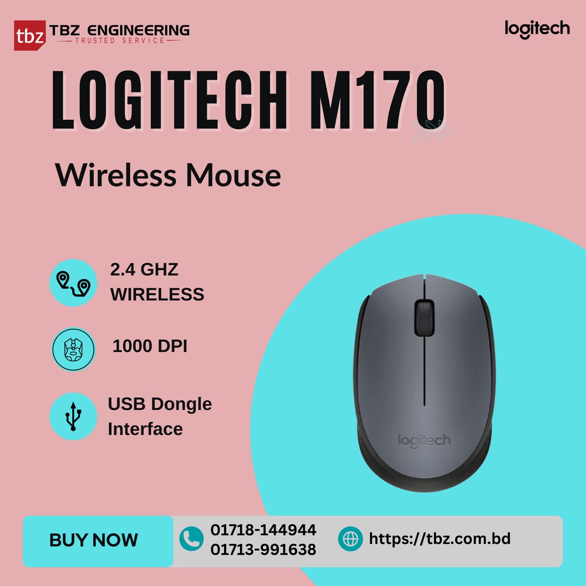 TBZEngineering's tweet image. Work smart and stay productive with the Logitech M170 Wireless Mouse. Designed for comfort and reliability, it delivers smooth tracking and stable wireless performance for everyday use.
🔥 Available at TBZ Engineering

#LogitechM170 #WirelessMouse #LogitechMouse #TBZEngineering
