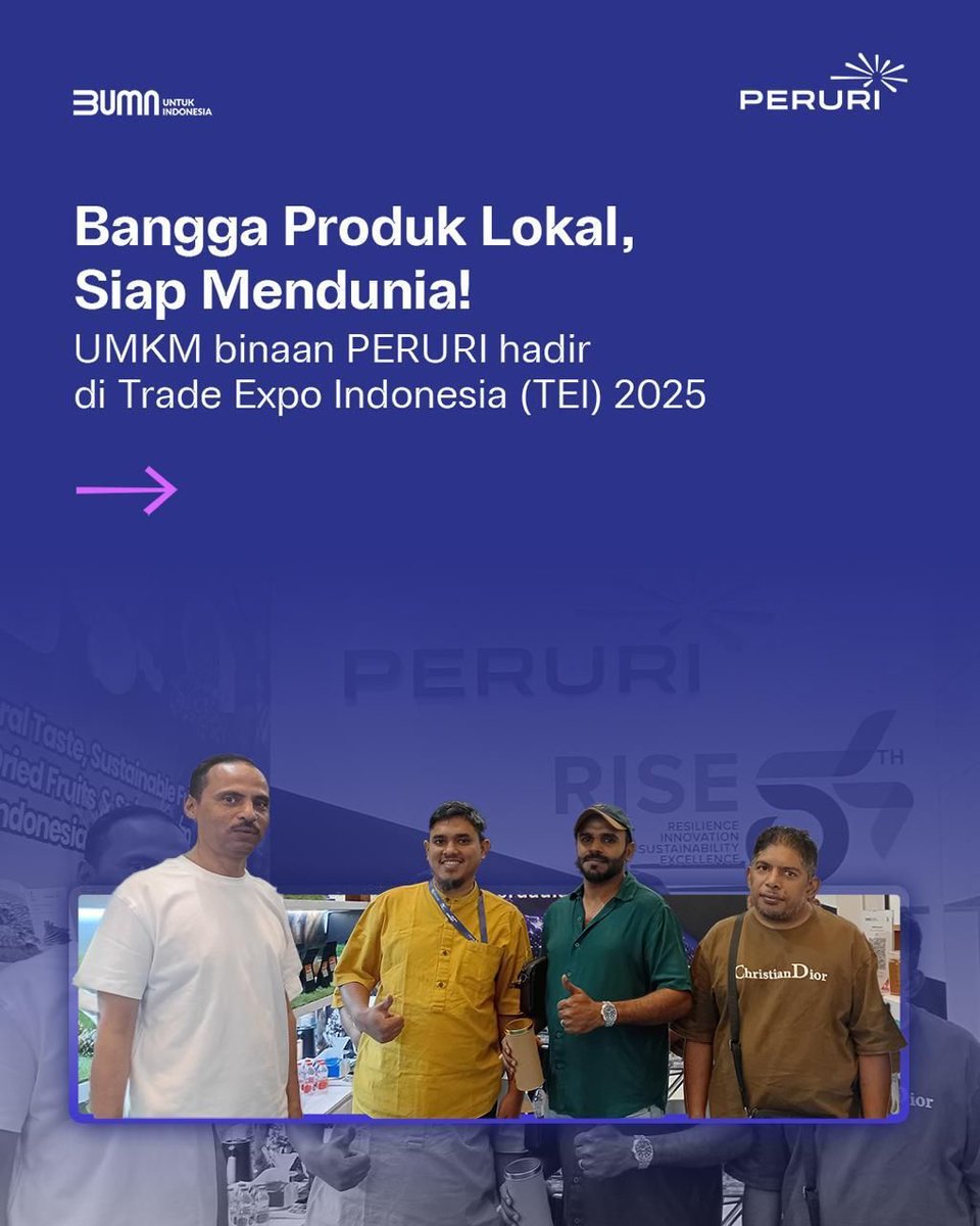 ChikoWinarto's tweet photo. Dukung UMKM ke panggung dunia, UMKM binaan PERURI, Tina Tani dan Koffie Kawan tampil di Trade Expo Indonesia (TEI) 2025.

#PerusahaanTeknologiHighSecurity #InnovationforASovereignFuture #KemajuanBerdaulat #InovasiKeamananTinggi #PeruriGovTechIndonesia #TrusteeOfSovereignty https://t.co/FQ8qLMxekl