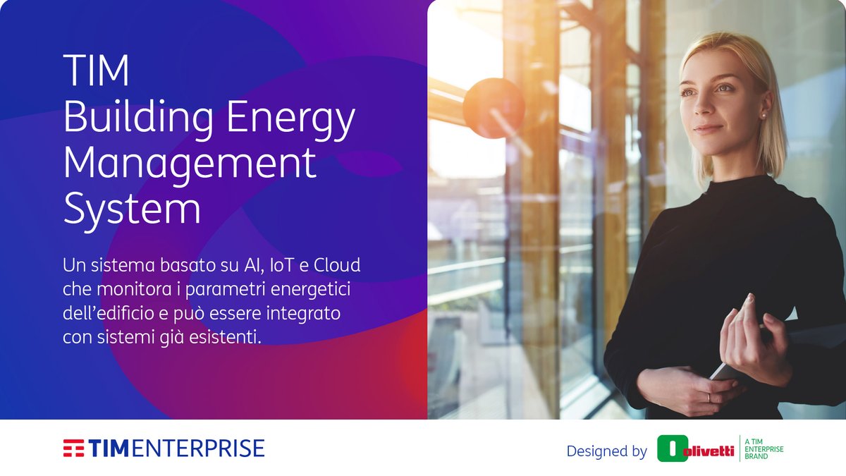 OlivettiOnline's tweet image. #TIMbems è la soluzione @TIM_Enterprise, powered by #Olivetti, che permette di ottimizzare le prestazioni degli edifici, aumentandone i livelli di vivibilità, comfort e sicurezza 💡

Scopri i dettagli e contatta i nostri esperti su
➡️ bit.ly/TIMbemsTE

#TIMEnterprise #IoT