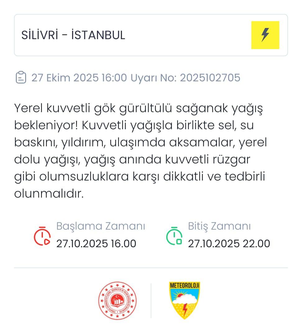 ⚠‼ METEOROLOJİK UYARI‼⚠

-
-
#SilivriTarım
#SilivriTarımOrman
#SilivriTarımveOrmanMüdürlüğü
#Meteoroloji
#Mgm
#SağanakYağış
#GökGürültüsü
#Yağmur
#Rüzgâr
#Fırtına
#Dolu
#Dikkat
#Uyarı
#Silivri
#İstanbul
-
-
<a href="/SilivriTarim/">Silivri İlçe Tarım ve Orman Müdürlüğü</a>