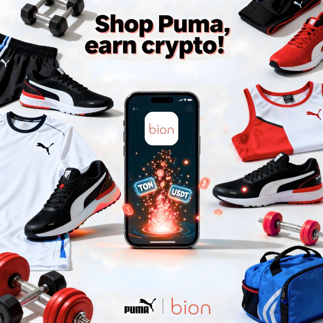 omoniperson's tweet photo. Shop smarter, earn faster. 🛍️💸

With Bion, every Puma fit = crypto rewards.
👟 Sneakers, gear &amp; essentials
💰 Instant $TON / $USDT cashback
🎡 Spins, points &amp; leaderboard perks

Don’t just shop earn while you move.
👉 https://t.co/MfhP7mfb9V
@bion_app #CryptoCashback #Puma https://t.co/uu6DBnH6zd