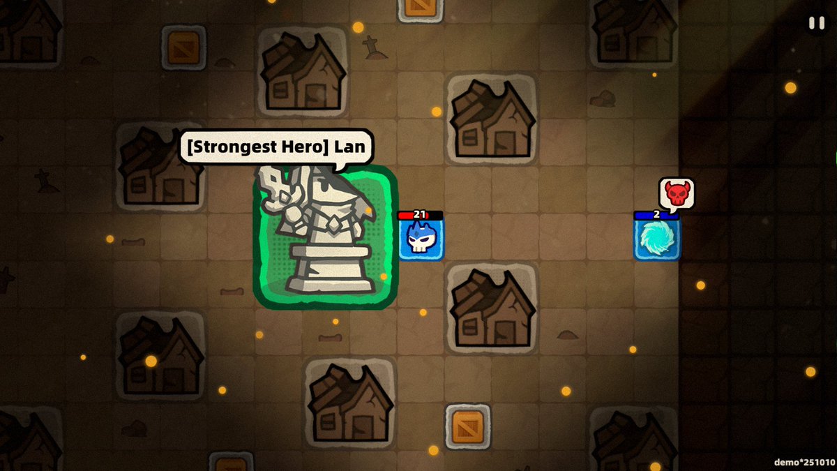 YuWaveStudio's tweet photo. The Demon Lord is justAhead, and the Hero became a statue 😭What happened? #indiedev #indiegame #cardventure #ビデオゲーム https://t.co/stxrmau9Ep