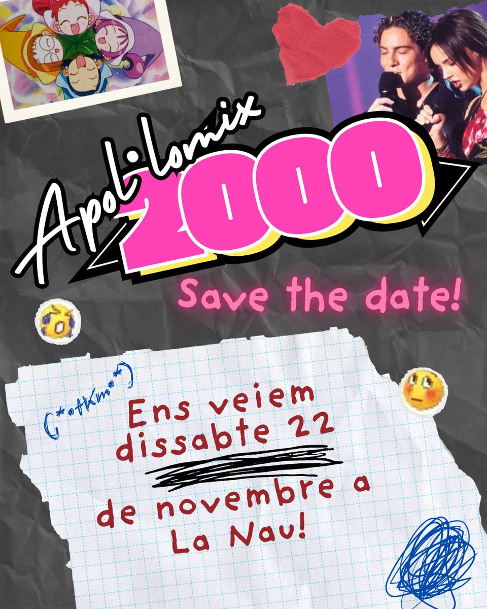 (¯`·.¸¸.☆APOL·LOMIX2000.¸¸.·´¯)©️

Guardeu la data! Ens veiem el 22 de novembre a la Nau!