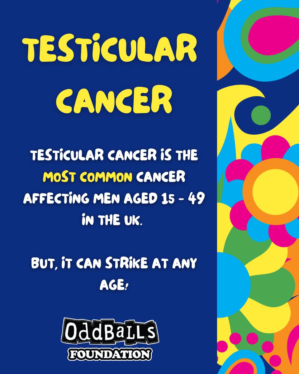 OddBallsFDN's tweet photo. 📆 FACT MONDAY 

Testicular Cancer is the most common cancer affecting men aged 15-49 in the UK, but it can strike at any age. 

⚠️ Check. Detect. Act. https://t.co/NpaTWtSefY