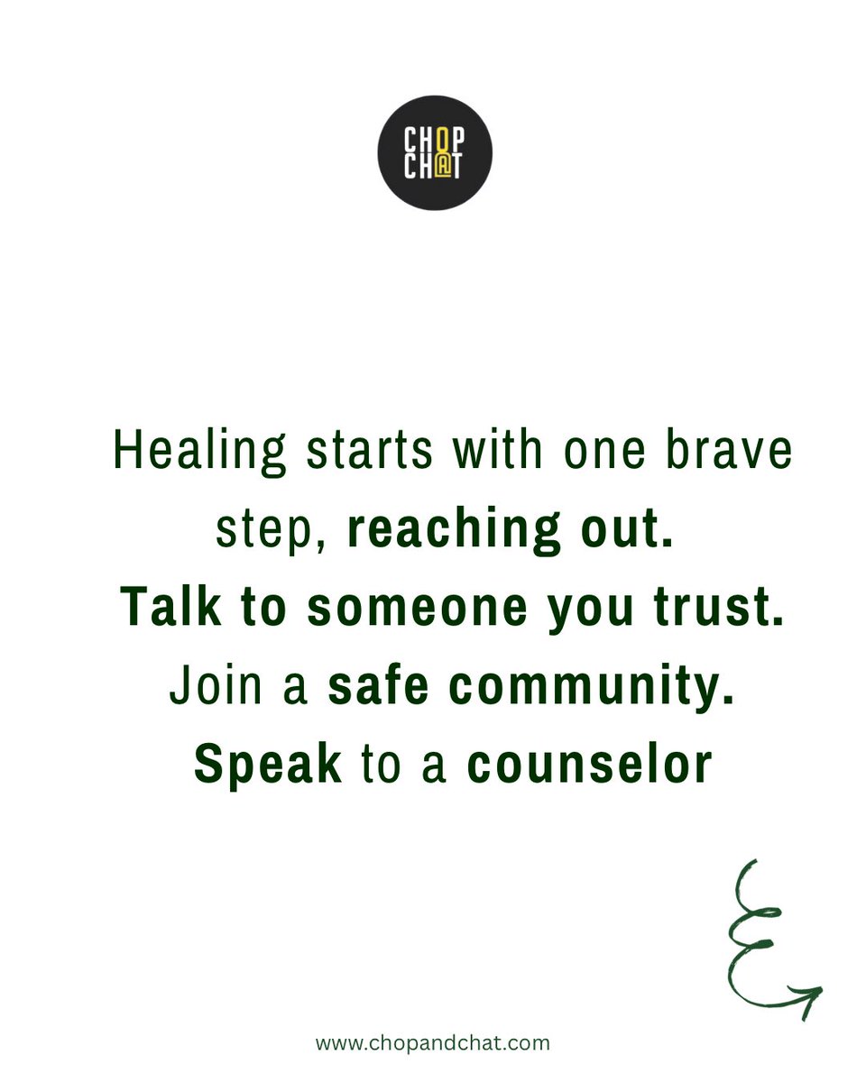 chopandchat_ng's tweet photo. You are not weak for asking for help.
You are strong for choosing to heal. 🌱
If you’re in an abusive situation or struggling mentally,
Please reach out so you don’t have to face it alone.

Join our WhatsApp community:
 [https://t.co/pO0psPsjoA]

#chopandchat #domesticviolence https://t.co/Pk1KoaKwtH