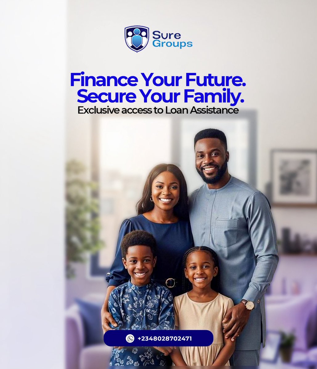 SureGroups_ai's tweet photo. Finance your future.
Secure your family.
Only with Sure Groups. 💙

#financialfreedom #memberbenefits  #financeyourfuture #secureyourfamily #loansupport #moneygoals #smartfinancing #familyfirst #securetomorrow #loanassistance #savingsplatform  #suregroups https://t.co/6B9CUL3LbT