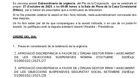 santperederibes's tweet image. S&apos;aproven tots dos punts de l&apos;ordre del dia amb l&apos;abstenció d&apos;@UM9CUPConstruim i el vot a favor de la resta de grups municipals. #pleSPRibes
