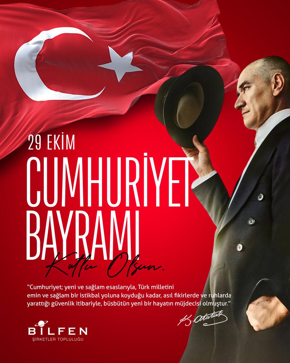 29 Ekim Cumhuriyet Bayramımız Kutlu Olsun!

#29Ekim #CumhuriyetBayramı #KutluOlsun