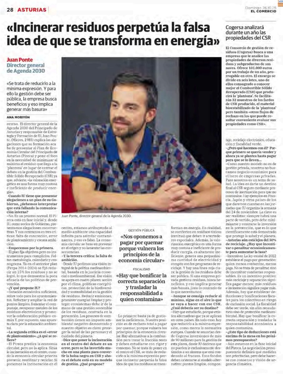 En gestión de residuos, debemos prevenir en el origen para no lamentar las consecuencias. Hay alternativas a la incineración. 𝐒𝐞 𝐚𝐜𝐚𝐛𝐨́ 𝐠𝐞𝐬𝐭𝐢𝐨𝐧𝐚𝐫 𝐥𝐚 𝐢𝐧𝐞𝐟𝐢𝐜𝐢𝐞𝐧𝐜𝐢𝐚. Para IU lo 𝐩𝐫𝐢𝐦𝐞𝐫𝐨 es  𝐥𝐚 𝐬𝐚𝐥𝐮𝐝 de las personas y el cuidado del planeta.