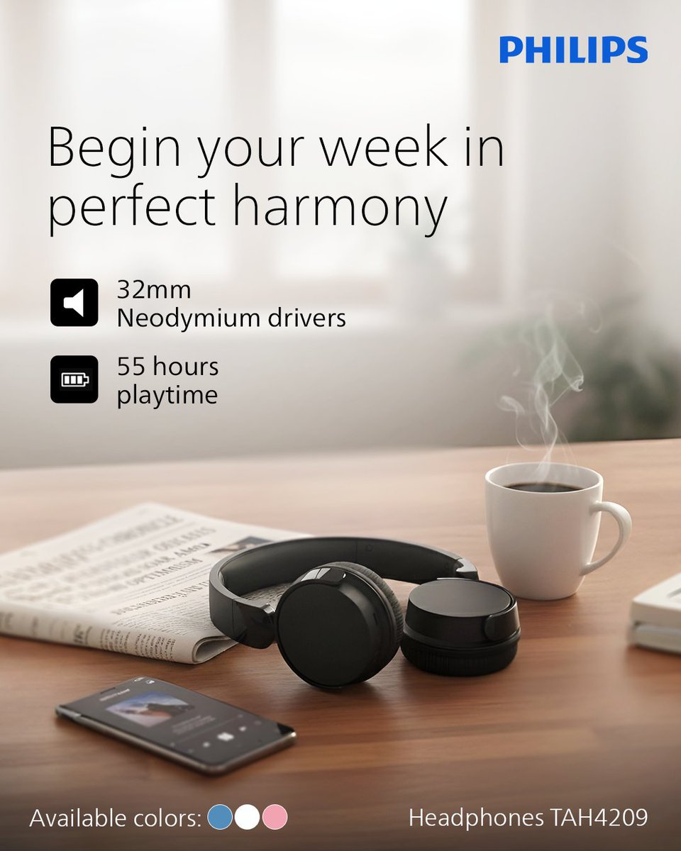 Start your week with clarity that inspires calm.
Sip your coffee, press play, and let the world fade into rhythm.
Here’s to a week that begins in perfect harmony.
.
Flipkart: bit.ly/3Jiacni
Amazon: amzn.in/d/5ReImYM
.
#PhilipsAudio #PhilipsHeadphones #SoundQuality