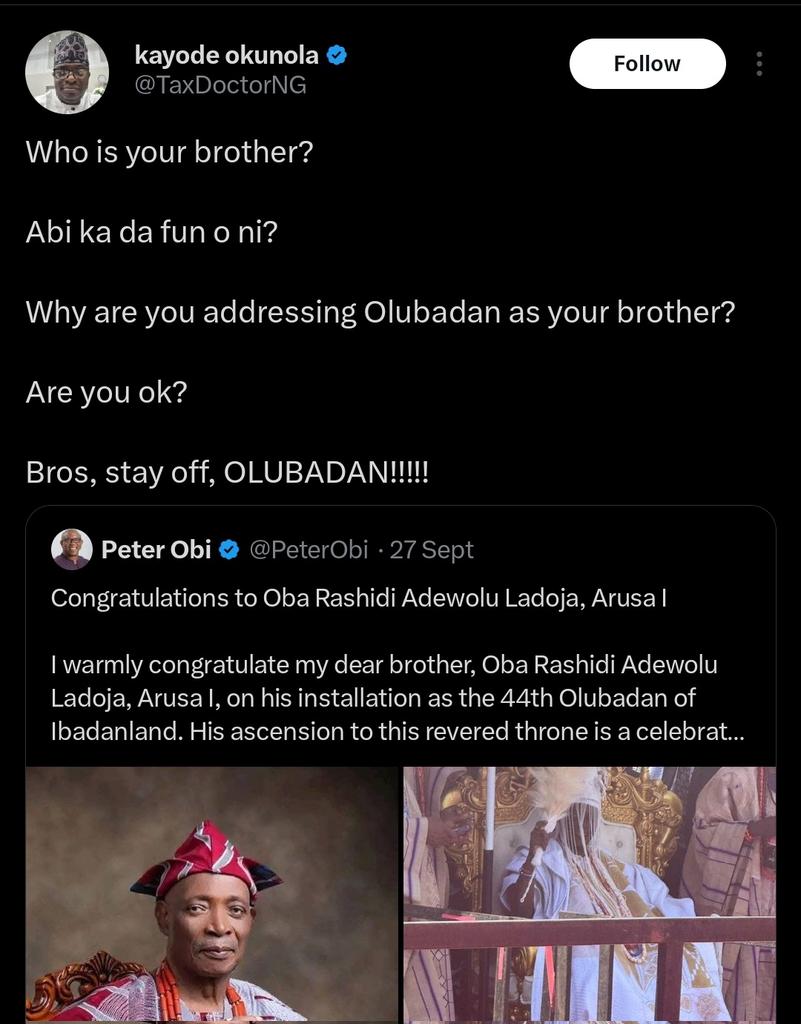 Oluwaseun Ajede (@oluwaseun_ajede) on Twitter photo Look who’s talking about disrespect and toxicity with rotten teeth and a brain that’s clearly missing a few bolts. Look who’s talking about disrespect and toxicity with rotten teeth and a brain that’s clearly missing a few bolts.