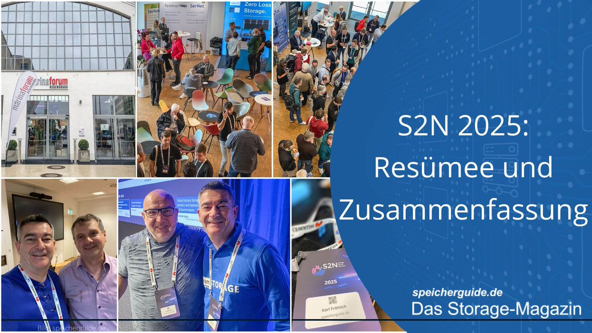 📌#S2N2025: Fachlicher Austausch, praxisnahe Vorträge und neue Impulse rund um #storage, #server, #netzwerk und #DigitaleSouveränität. Danke an alle Teilnehmer und Speaker! Unsere Highlights und Einblicke aus Regensburg jetzt im Rückblick 
👉  speicherguide.de/news/s2n-2025-…