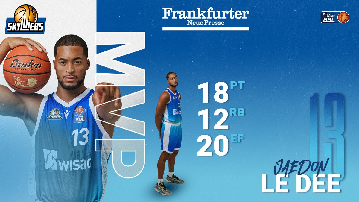 Dein MVP des Spiels - präsentiert von der Frankfurter Neuen Presse frankfurt-skyliners.de/news-service/d… #SKYLINERS #frankfurt #easyCreditBBL