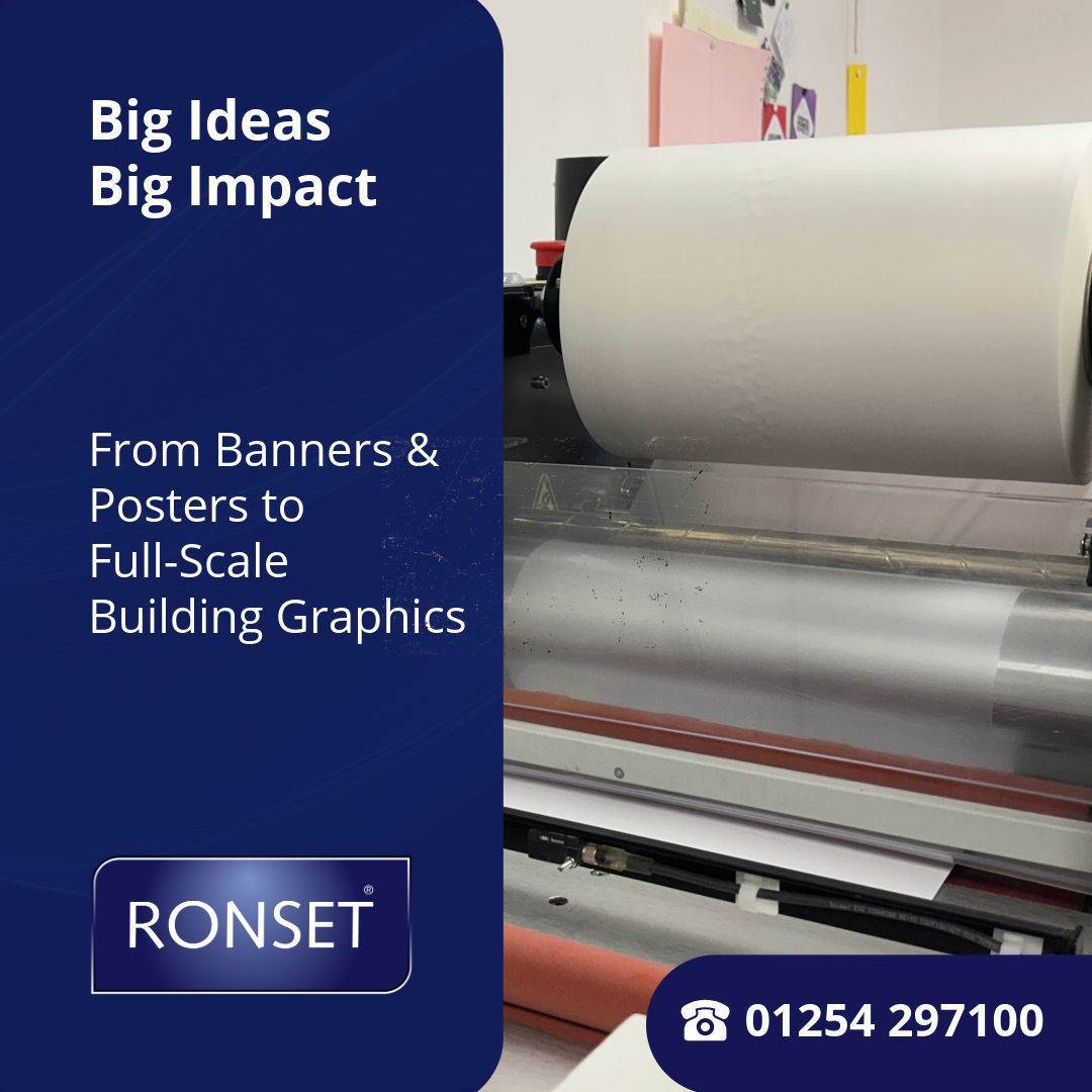 RonsetLtd's tweet image. Banners and posters to full-scale building graphics — we bring ideas to life in print that have impact.

📍Printed in Blackburn, delivered across the UK

#LargeFormatPrinting #SignPrinting #VisualImpact #RonsetPrint #BoltonPrinting #UKBusiness #MarketingMaterials #EventBranding