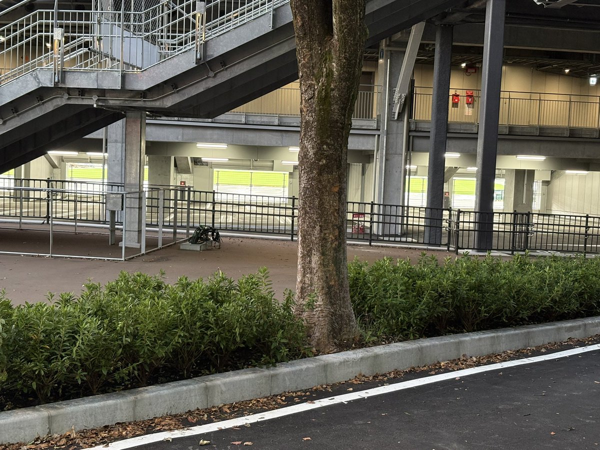 grun_1's tweet photo. 瑞穂陸上競技場
10/27
外構工事開始。
芝がはられています。外から見られます。試合中は壁ができるのでしょうけど。
ビジョンがついていました。
最後のはバスが着くとこみたい。 https://t.co/B89fX3802k