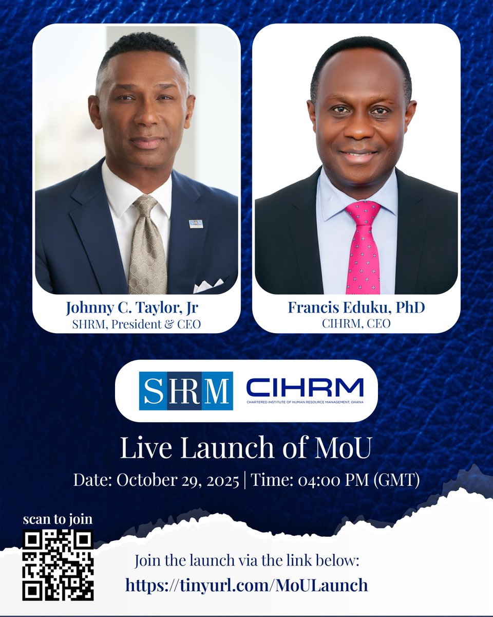 Join us for this historic MoU Launch between CIHRM and SHRM.