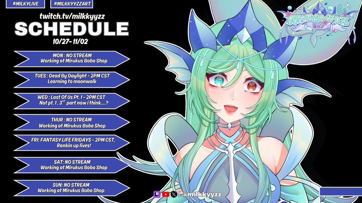 Schedule for this week! Got the usual goin on!