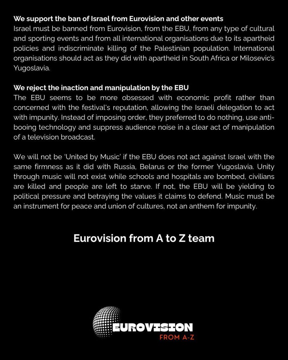 Eurovision from A-Z tweet media