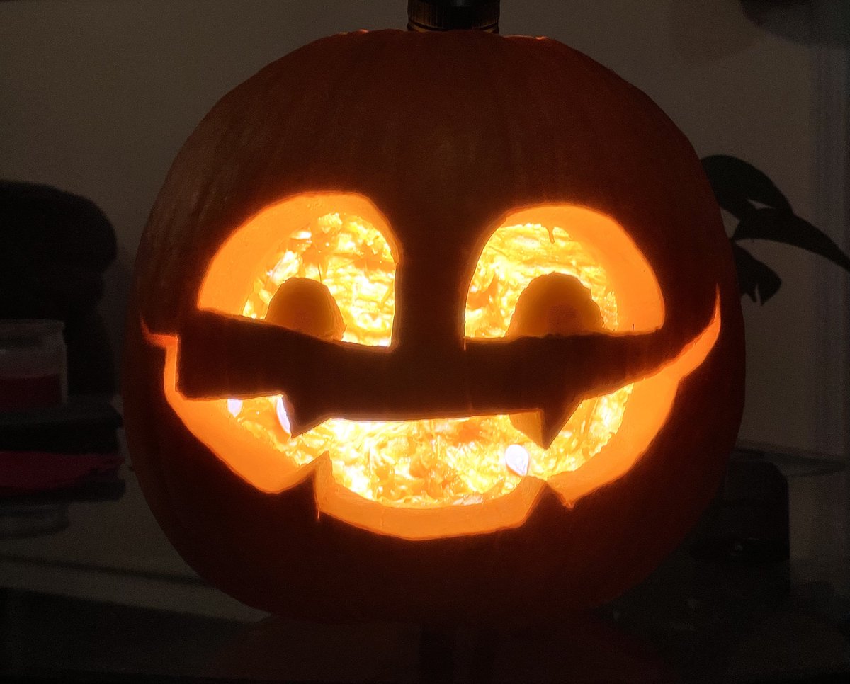 WhatTheWhisp's tweet image. Mine and my partner’s pumpkins for the season :))