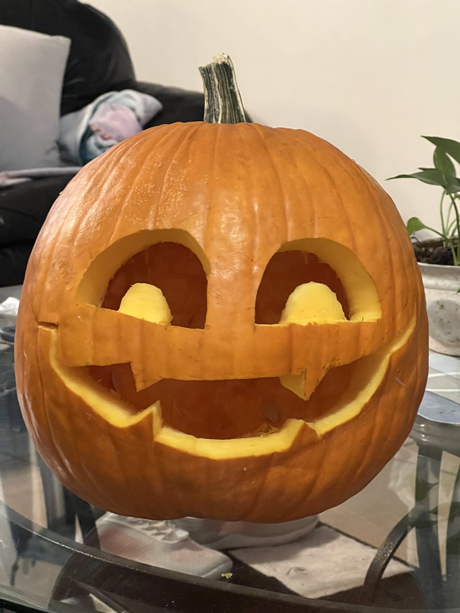 WhatTheWhisp's tweet image. Mine and my partner’s pumpkins for the season :))