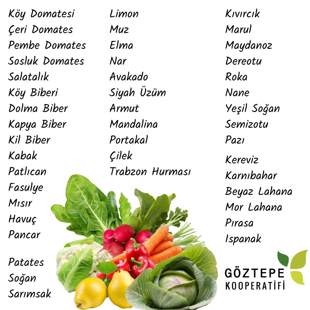 GoztepeKoop's tweet image. 29 Ekim Çarşamba günü getireceğimiz taze sebze ve meyveler için ön sipariş topluyoruz 🌿🍓🍋🍆
İstediğiniz ürünler için bugün gün içinde 0552 6504035 whatsapp üzerinden bize yazabilirsiniz
 💚💙 

#göztepekoop
#tazesebzemeyve #kooperatif #dayanışma #yaşamıbirlikteörgütlüyoruz