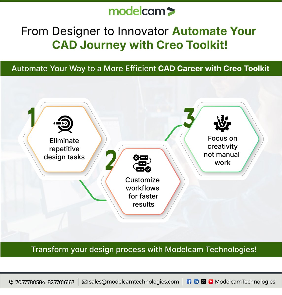 Modelcam's tweet image. Automate your CAD career with Creo Toolkit! ⚙️🚀
Eliminate repetitive tasks, optimize complex designs &amp;amp; boost efficiency.
Work smarter and faster with Modelcam Technologies.

🔗 Learn more: tinyurl.com/msunf4uv

#CreoToolkit #CADAutomation #DesignInnovation