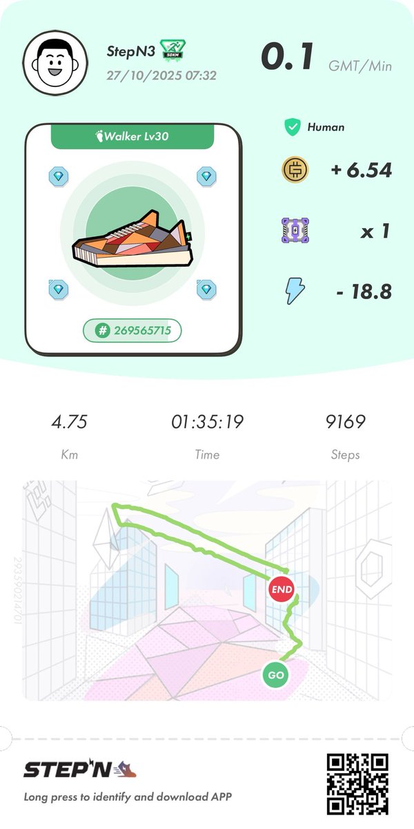 LearnwithpandaX's tweet image. Morning walk for box in #StepN, #move2earn, #crypto, #cryptocurrency, #movetoearn