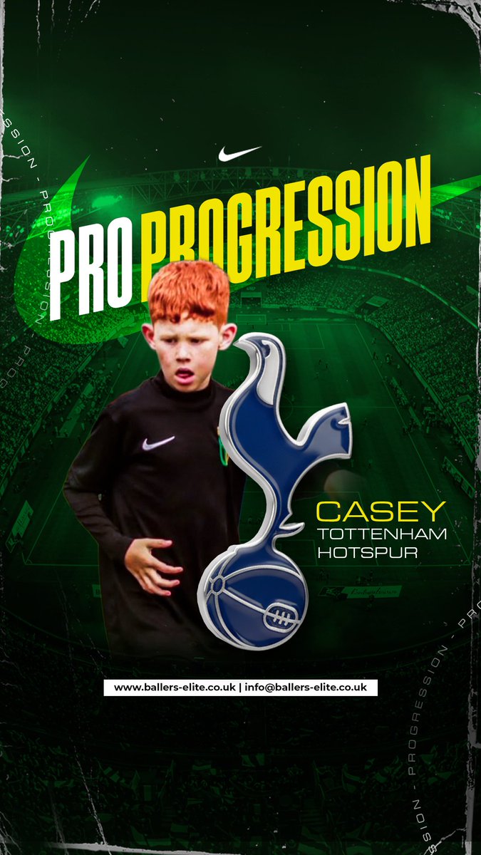 🚨 𝙋𝙧𝙤 𝙋𝙧𝙤𝙜𝙧𝙚𝙨𝙨𝙞𝙤𝙣 🚨

A huge congrats to 𝗘𝗜𝗚𝗛𝗧 of our U8 Ballers who have been invited in for trial assessments at Tottenham Hotspur this week! ⚽️💫 Well done to Marcelo, Arthur, Leo, Ronnie, Hudson, Parker, Archie and Casey - An incredible achievement 👏🔥