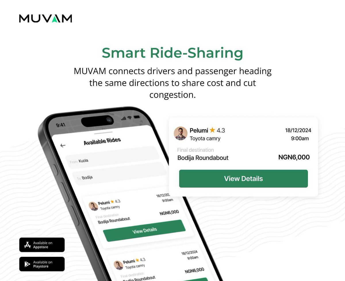 MuvamApp's tweet image. Happy New Week!
Start your week the smart way — start it with MUVAM!
MUVAM is a ride-sharing app that connects car owners and passengers going the same route.
It’s safe, affordable, and super easy to use. 
We’re excited to announce that our Open Testing starts today!