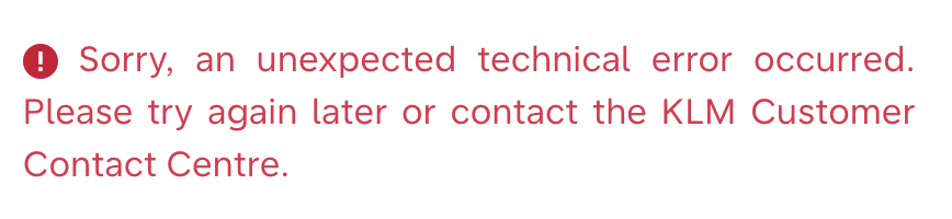 Just another day on the KLM login page