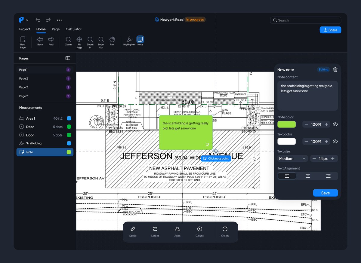 light and dark mode i designed for Planformer
(a takeoff software)