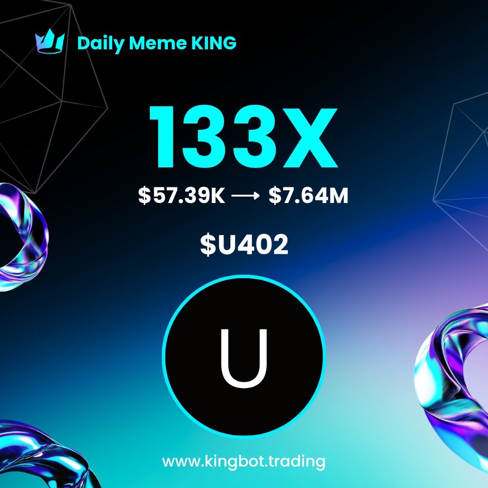 Kingbot_Trading's tweet photo. Daily Meme KING 👑
 $U402
📕 CA: 
0xd2b3ab9f7d7d1a7e1fc2be1eab59bba4154d63ce

133X
$57.39K ⟶ $7.64M

Narrative:
Unibase announced the launch of ERC-8004 on BNB Chain for on-chain AI agent identity authentication, and x402 for gas-free, verifiable payments via ERC-3009/Permit2, with transaction traceability stored through its decentralized memory layer.

With KINGBOT, you’ll catch the beginning of the 100x run more easily. 🚀