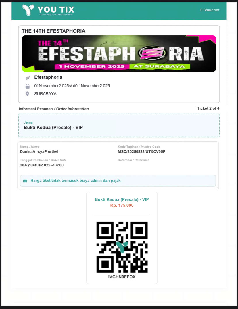 hppywthcaa's tweet photo. CONTOH TIKET PALSU
HATI-HATI SCAM
#efestaphoria #FEBUNAIR #THE14EFESTAPHORIA #HINDIA #FEAST #JUICYLUICY https://t.co/3fQ6r6rqGi