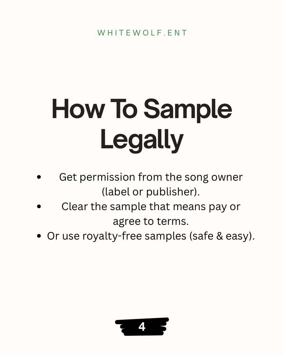 White_wolf_ent's tweet photo. Sampling isn’t stealing unless you skip the clearance
Learn how to sample legally and protect your art.
#WhitewolfEnt #MusicBusiness #Sampling #Producers https://t.co/UT6FvviYzn