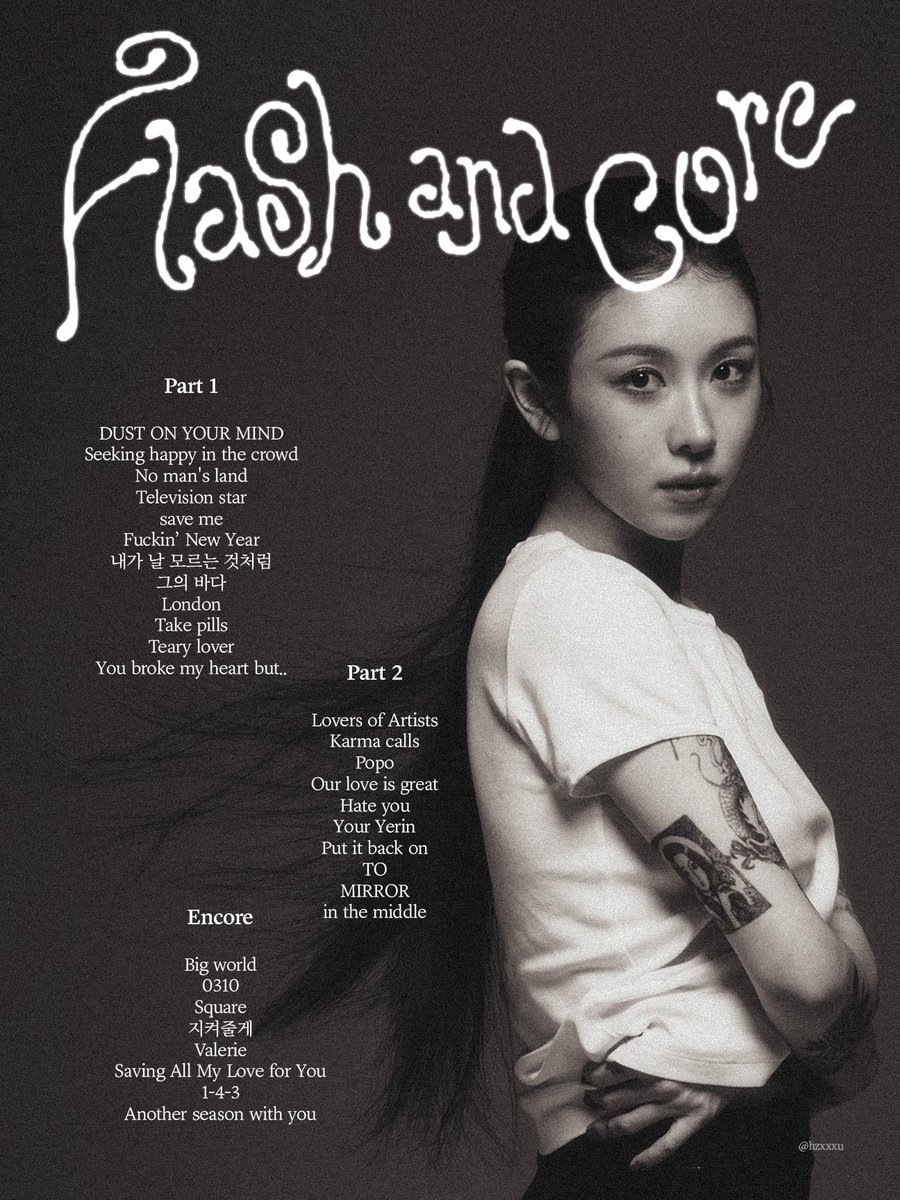 hzxxxu's tweet photo. 백예린 flash and core
Track list / Concert Setlist ♥

#백예린 #yerinbaek https://t.co/kwL5Hfh6Jl