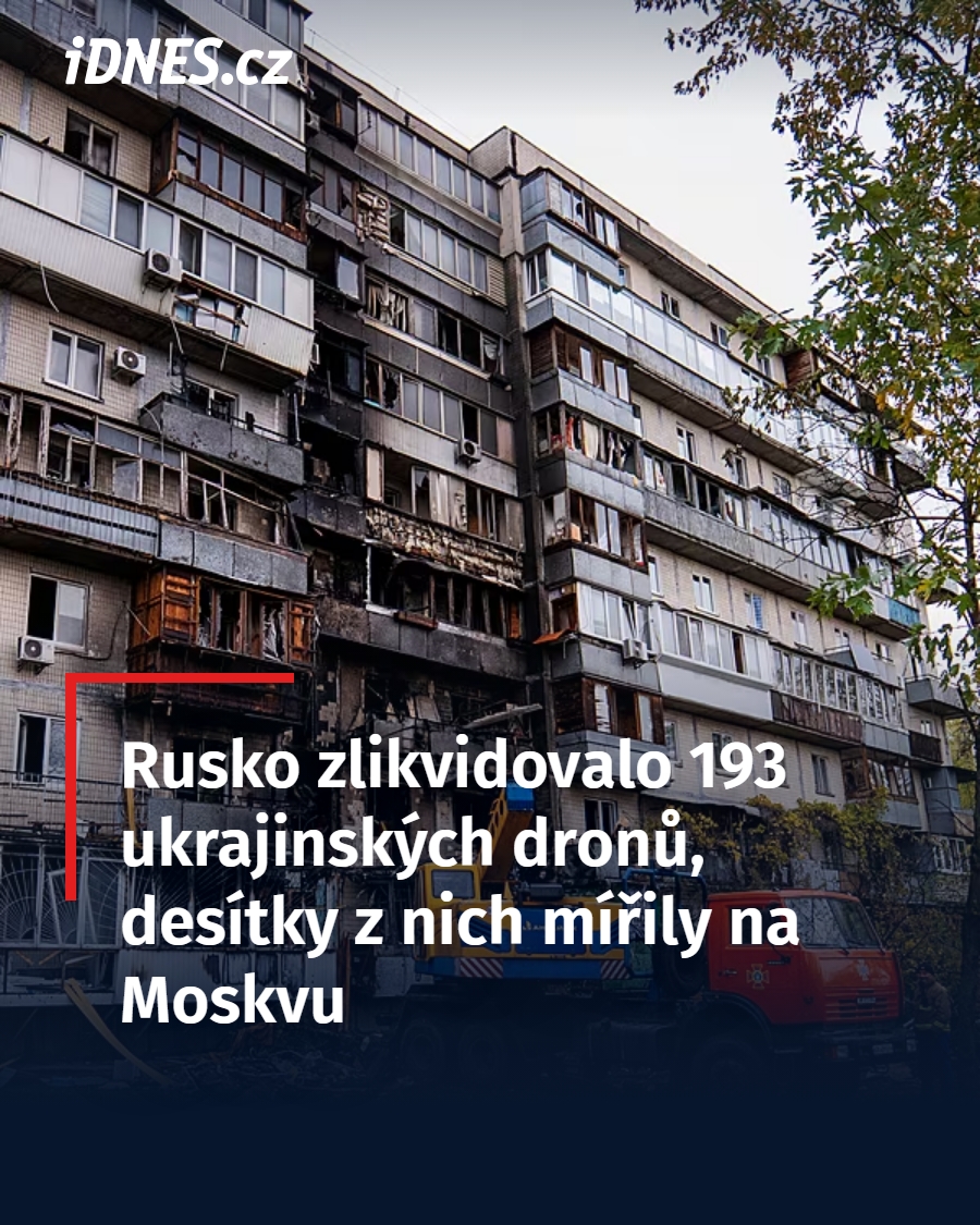 Rusko v noci na pondělí zlikvidovalo 193 ukrajinských dronů, z nichž více než tři desítky mířily na Moskvu, prohlásil starosta ruské metropole Sergej Sobjanin. 

👉 idnes.cz/zpravy/zahrani…